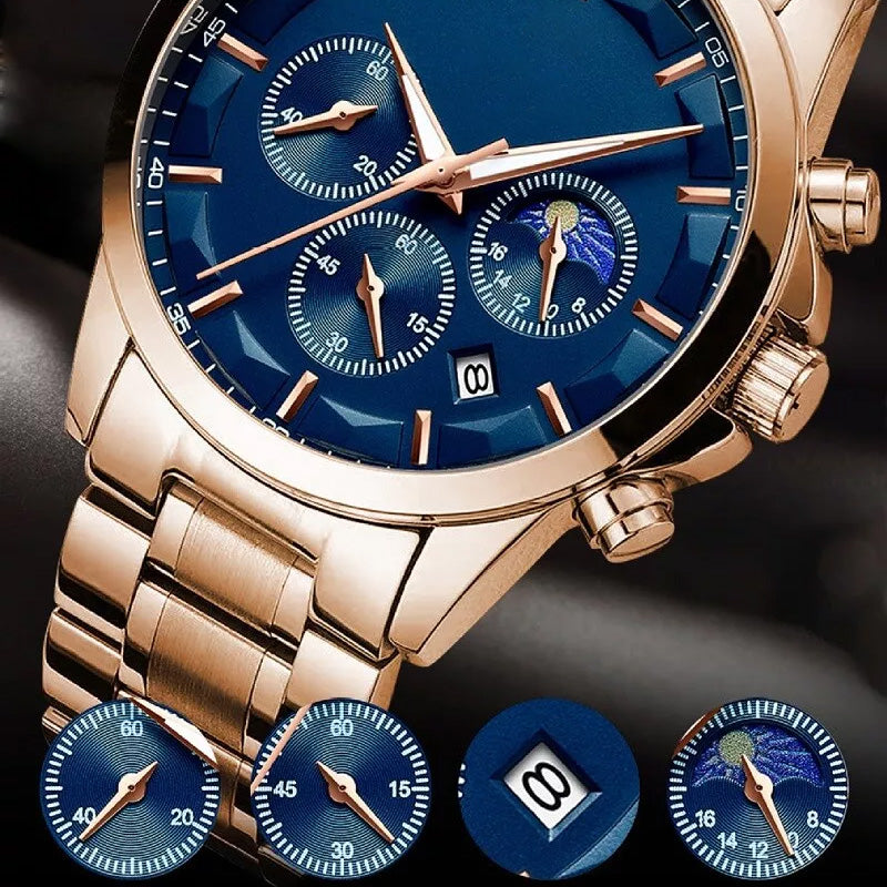 🎁🔥2025 ventes chaudes🔥⌚Montre à quartz en acier inoxydable pour hommes
