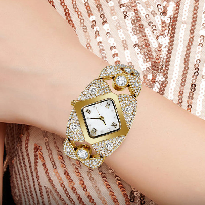 💎⌚Montre à quartz rétro pour femme avec strass scintillants✨