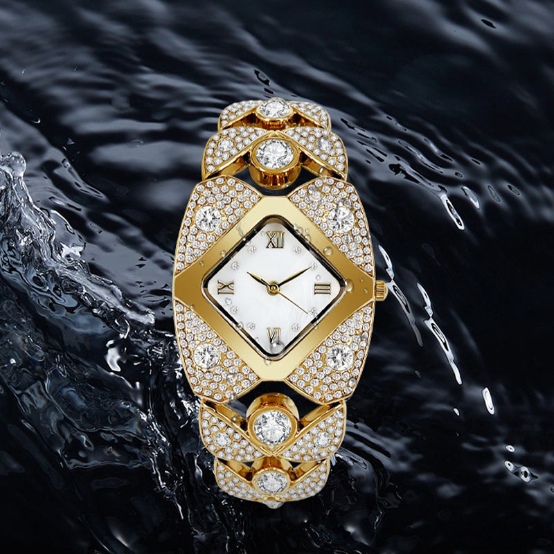 💎⌚Montre à quartz rétro pour femme avec strass scintillants✨