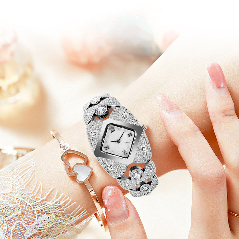 💎⌚Montre à quartz rétro pour femme avec strass scintillants✨