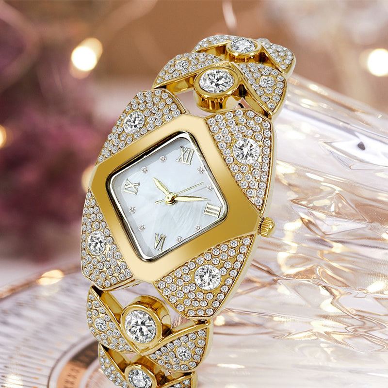 💎⌚Montre à quartz rétro pour femme avec strass scintillants✨