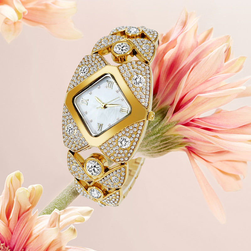 💎⌚Montre à quartz rétro pour femme avec strass scintillants✨