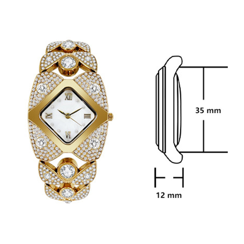 💎⌚Montre à quartz rétro pour femme avec strass scintillants✨