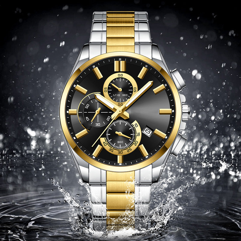 ⌚Montre-bracelet d'affaires en acier inoxydable pour hommes