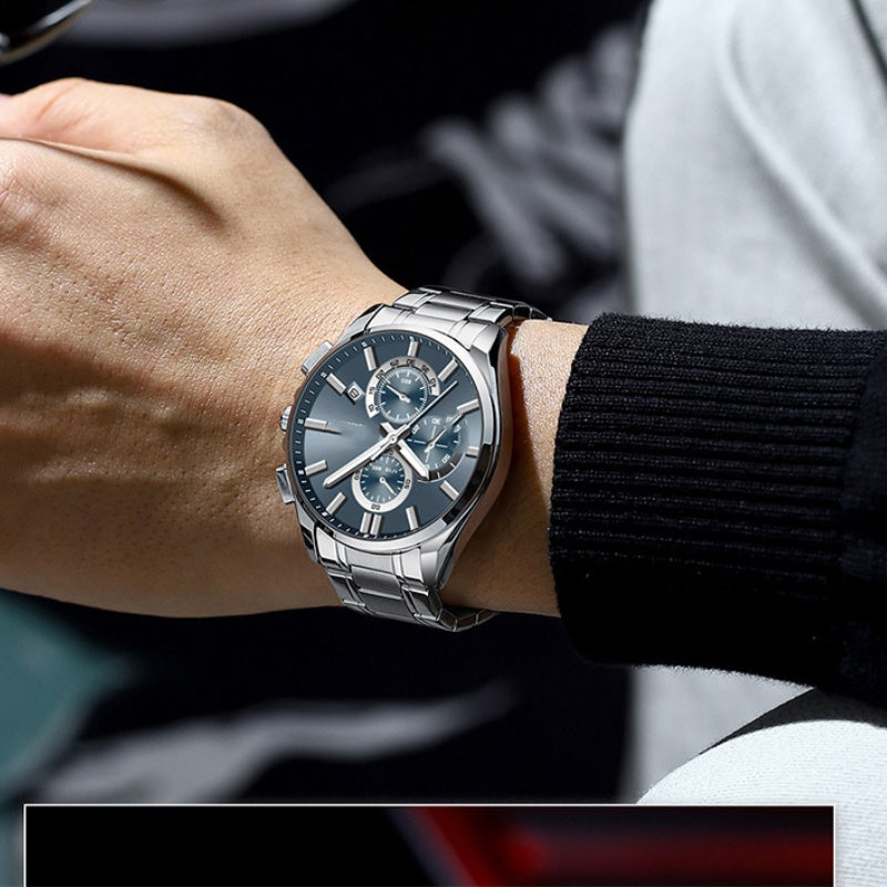 ⌚Montre-bracelet d'affaires en acier inoxydable pour hommes