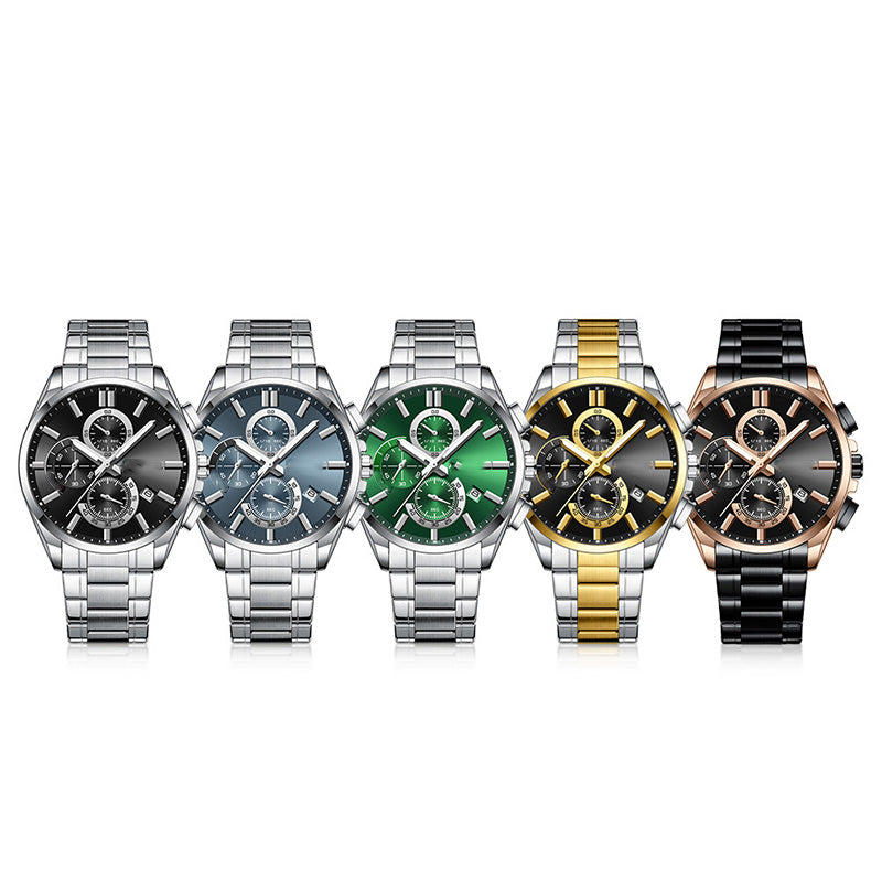 ⌚Montre-bracelet d'affaires en acier inoxydable pour hommes