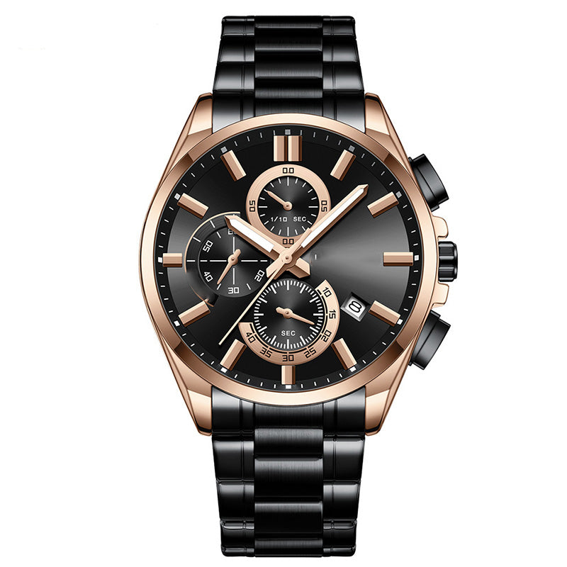 ⌚Montre-bracelet d'affaires en acier inoxydable pour hommes