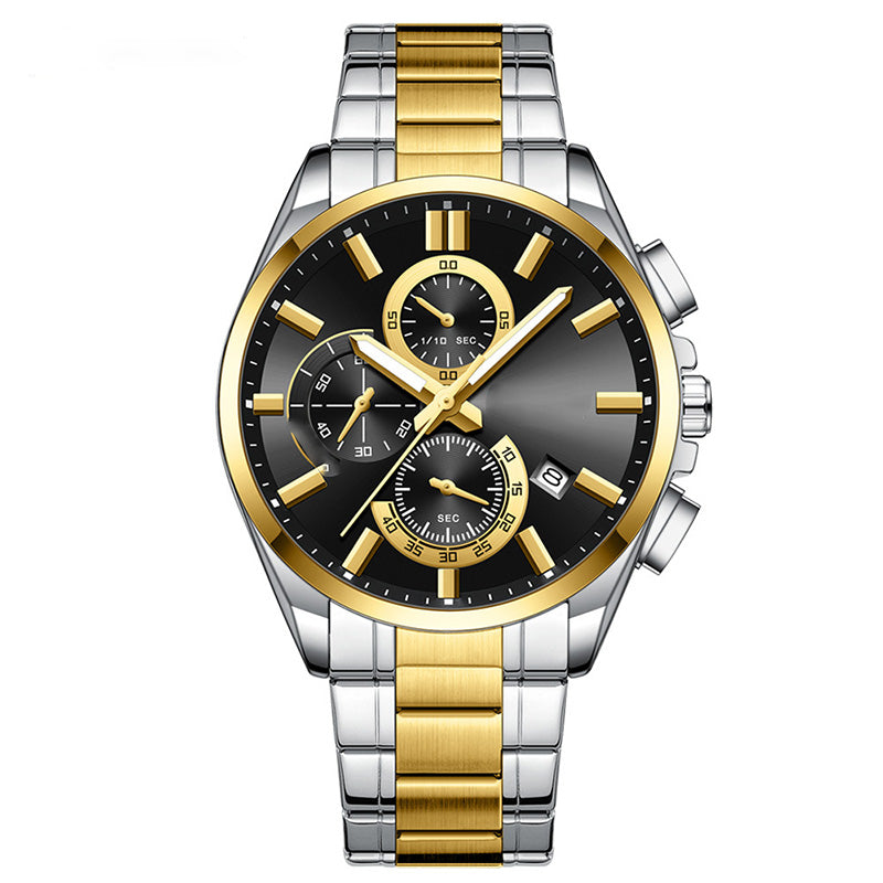 ⌚Montre-bracelet d'affaires en acier inoxydable pour hommes