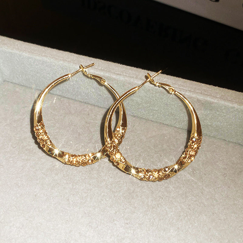 🌙💎Boucles d'oreilles circulaires avec zircon