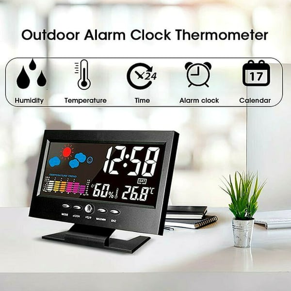 ⏰Promotion du dernier jour 50%🔥Moniteur numérique de température et d'humidité à LED prévisions météo compteur à LED réveil