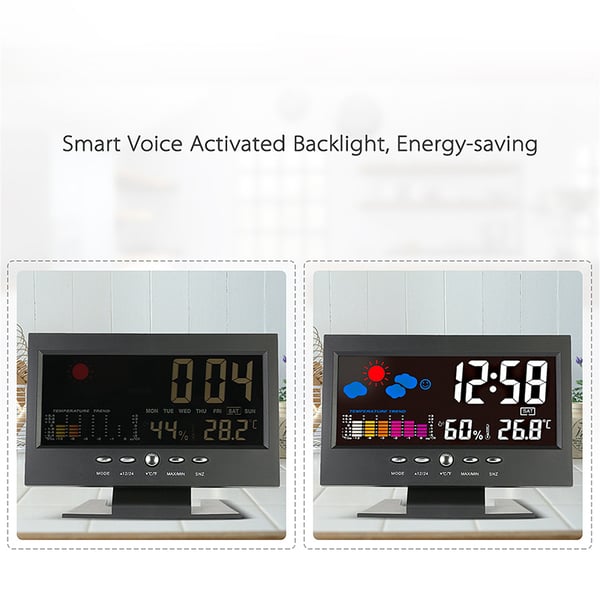 ⏰Promotion du dernier jour 50%🔥Moniteur numérique de température et d'humidité à LED prévisions météo compteur à LED réveil