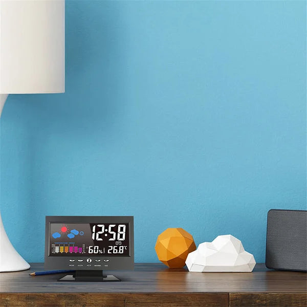 ⏰Promotion du dernier jour 50%🔥Moniteur numérique de température et d'humidité à LED prévisions météo compteur à LED réveil