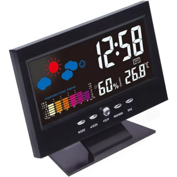 ⏰Promotion du dernier jour 50%🔥Moniteur numérique de température et d'humidité à LED prévisions météo compteur à LED réveil