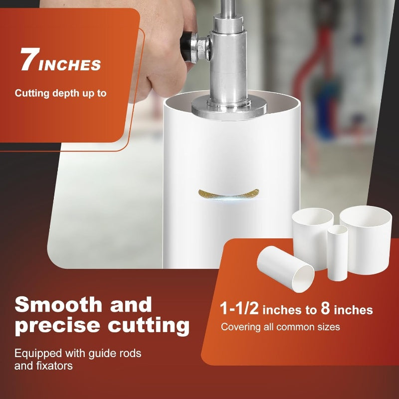 📢📢50 % DE RÉDUCTION⏰Coupe-tubes intérieur PVC – 18 cm, réglable & multi-matériaux – Coupe propre dans les espaces restreints – idéal pour plomberie ou bricolage 🔧