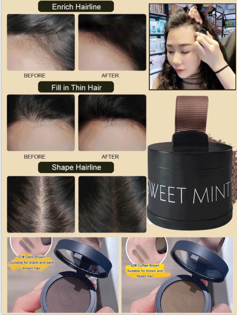 Poudre d'ombre en poudre pour cheveux