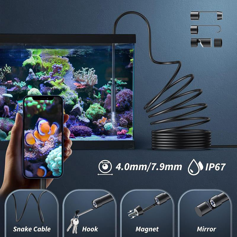 🔍50% DE RÉDUCTION🌊Caméra endoscopique HD – Imperméable, Haute résolution & Flexible pour inspections étroites📱