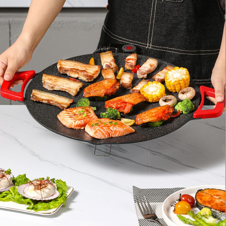 🔥Planche à griller électrique d'intérieur antiadhésive🍳