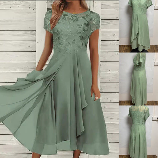 🍃🌿😌 OFFRE LIMITÉE 50% DE RÉDUCTION! Robe Col Rond Respirante – Mélange de Coton Premium, Léger, Anti-Froissement – Vous Garde Confortable Toute la Journée, Parfaite pour Superposer en Toute Saison 🧥❄️
