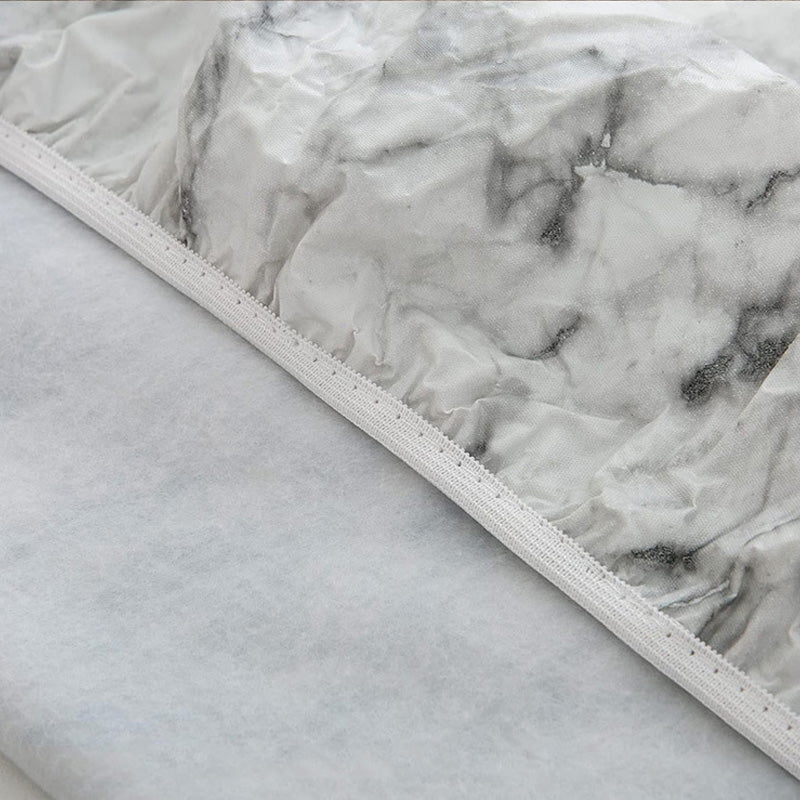 Nappe Ronde Ajustée à Motif Marbre avec Bords Élastiques