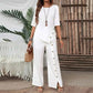 👚50% DE RÉDUCTION!🌸Ensemble Deux Pièces pour Femme – Top avec Ourlet Asymétrique & Pantalon à Jambes Larges, Look Moderne & Confortable💃