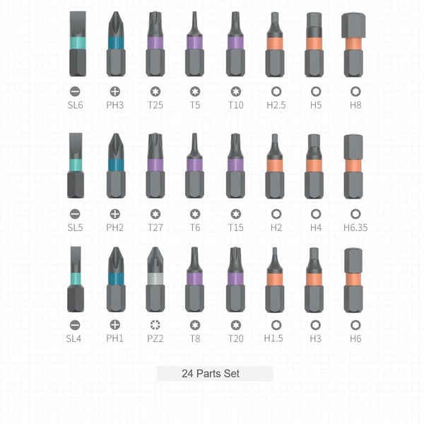 Jeu de Tournevis à Cliquet Multi-usages 24 en 1