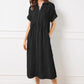 💎💃Robe Chemise Rayée à Revers et Boutons – Poches Fonctionnelles, Coupe Loose & Élégance Intemporelle🌟👗