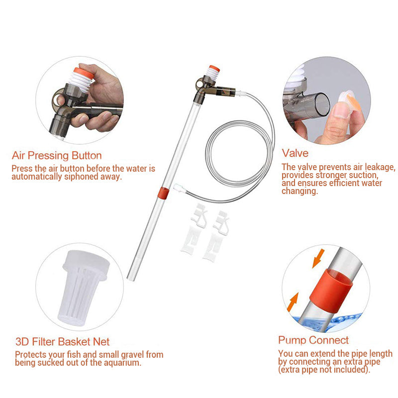 Kit de Nettoyage de Gravier pour Aquarium pour Changement d'Eau