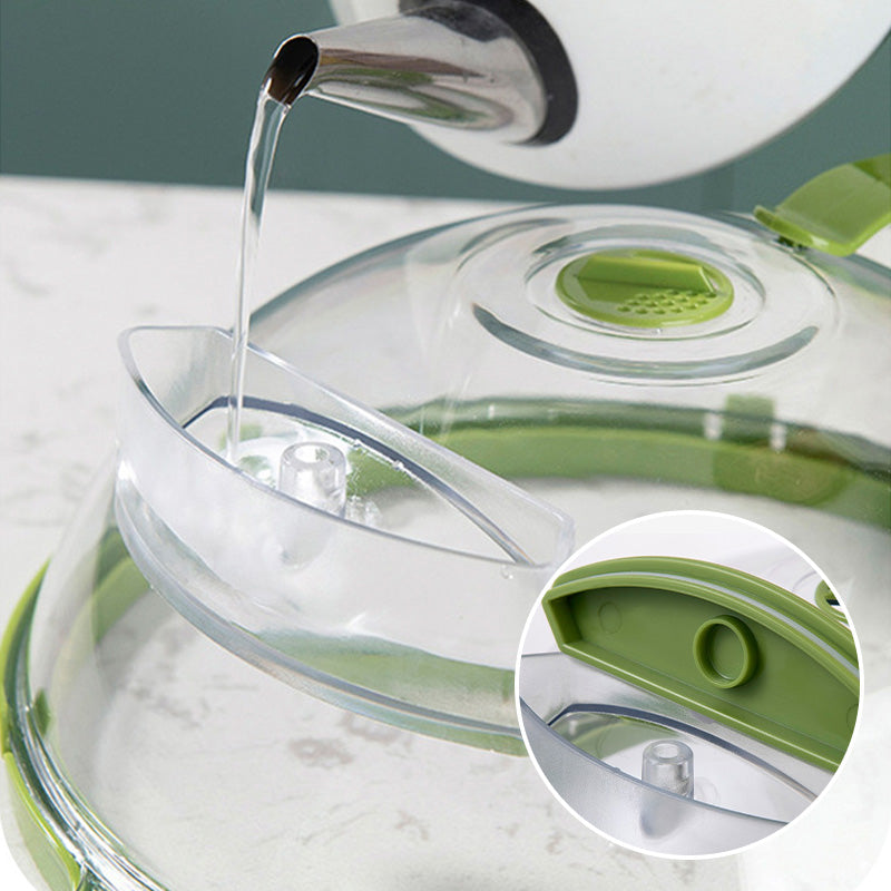 💎 Couvercle Transparent Anti-Éclaboussures pour Micro-ondes – Poignée Ergonomique, Réservoir d’Eau & Évent 360° 🔥🍲