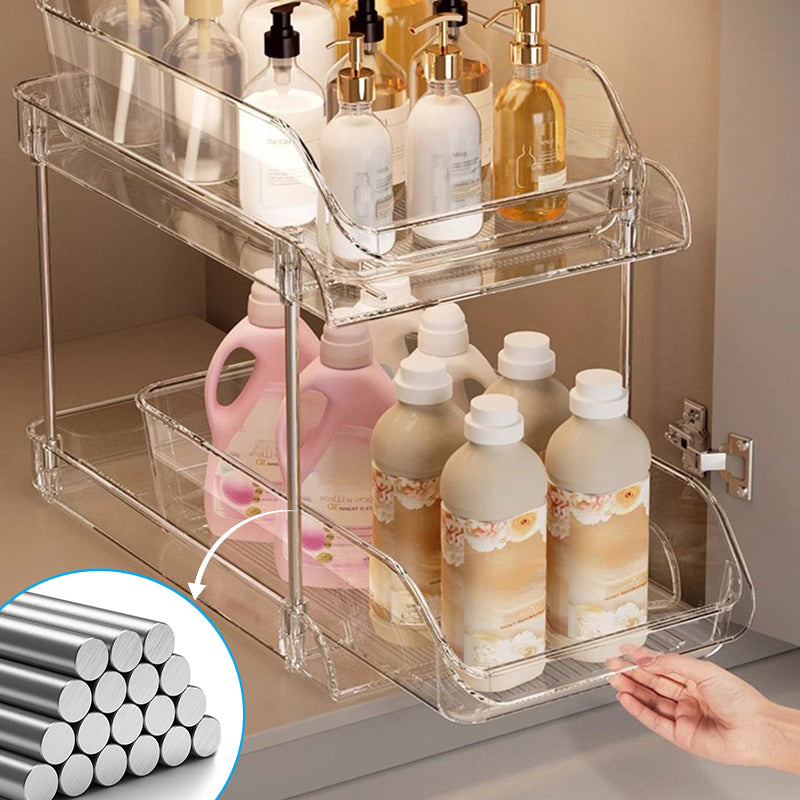 🚰 50% DE RÉDUCTION! 🧺 Organisateur coulissant sous lavabo – Gain de place & rangement pratique ✨