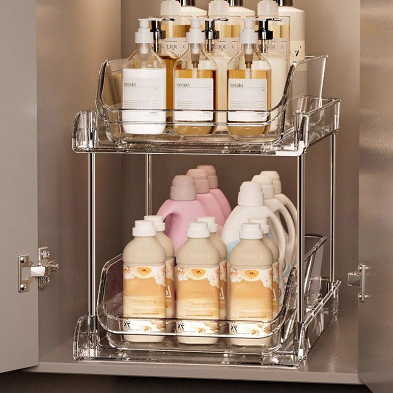 🚰 50% DE RÉDUCTION! 🧺 Organisateur coulissant sous lavabo – Gain de place & rangement pratique ✨