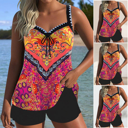 🩱Ensemble haut de maillot de bain et short imprimés