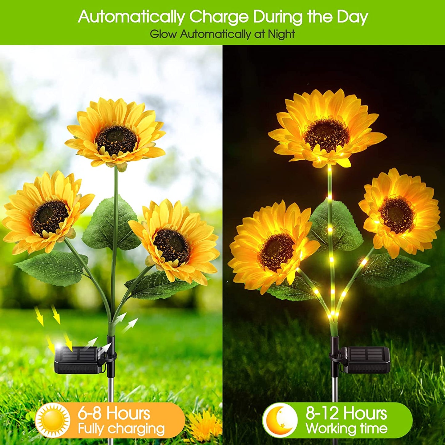 🌻 50 % DE RÉDUCTION EN CE MOMENT ! 🌞 Lampe de jardin à énergie solaire en forme de tournesol – Éclairage LED et design réaliste ✨