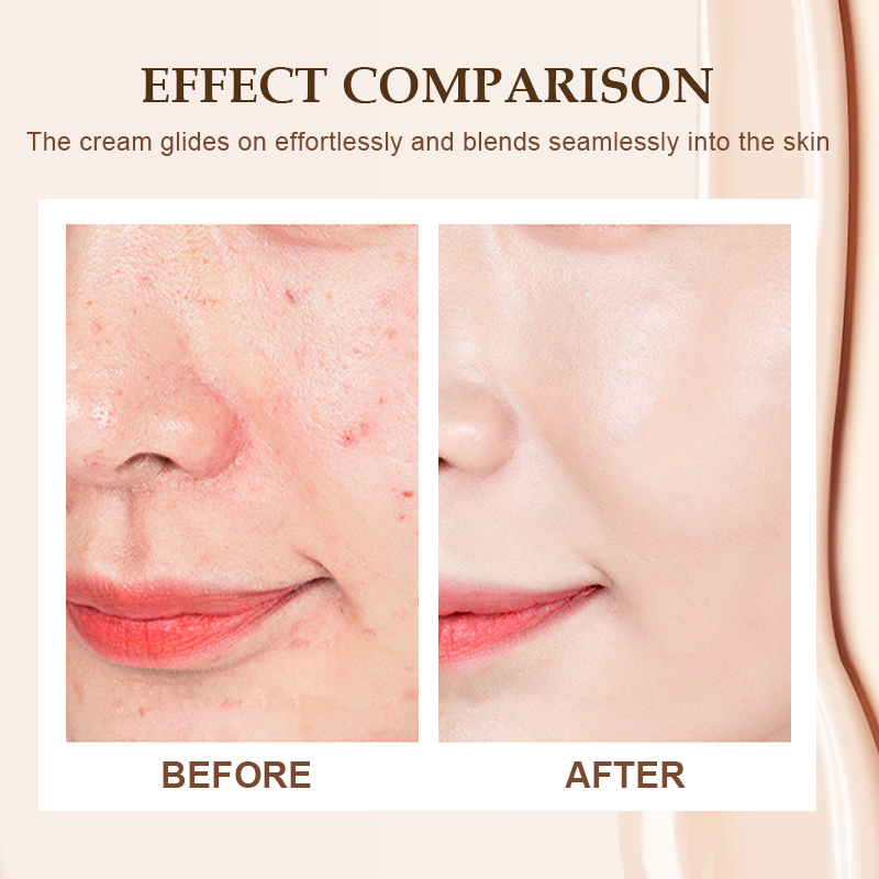 Crème Fond de Teint et Anti-Cernes 2 en 1 Imperméable pour le Visage