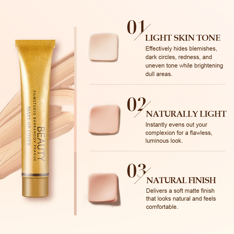 Crème Fond de Teint et Anti-Cernes 2 en 1 Imperméable pour le Visage
