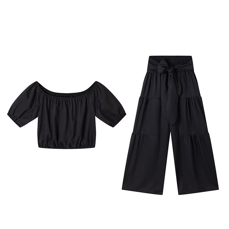 💎 -50% SUR L'ENSEMBLE ÉPAULES NUES & PANTALON LARGE ! 💎 Taille Haute, Manches Bouffantes & Style Élégant ✨