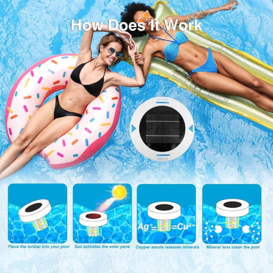 🏊‍♀️ 50 % DE RÉDUCTION EN CE MOMENT ! 💧FINIE LA CHLORE AGRESSIVE ! Ioniseur solaire pour piscine💧