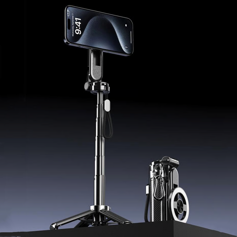 Perche à Selfie Magnétique 4-en-1 - Rotation 360°, Trépied Mini et Télécommande 10m