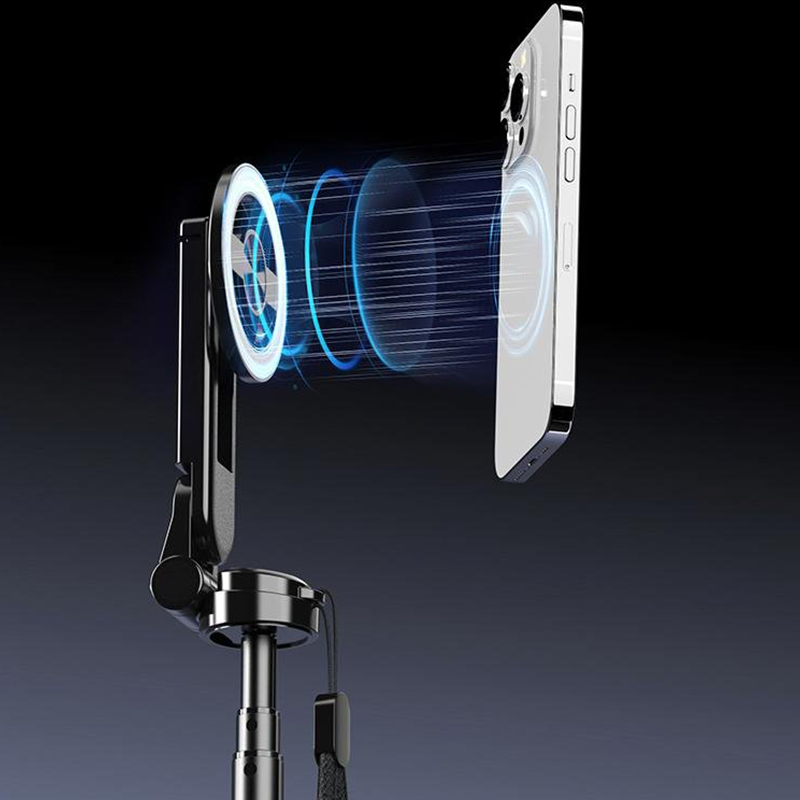 Perche à Selfie Magnétique 4-en-1 - Rotation 360°, Trépied Mini et Télécommande 10m