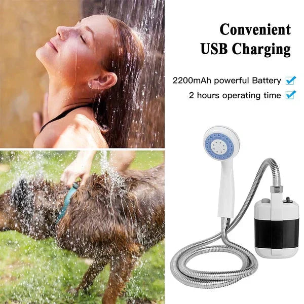 🚿Douche de camping portable à débit réglable – Pour un nettoyage facile et pratique à l'extérieur !✨