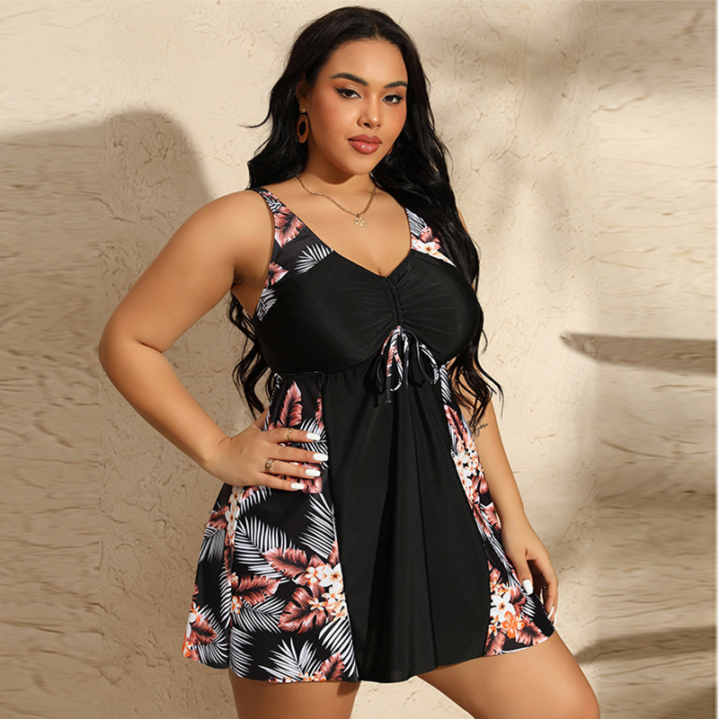 👙 PROMO LIMITÉE 50% DE RÉDUCTION ! 💥 Robe de Bain Imprimée Femme – Col V, Sans Manches, Short Intégré ✨