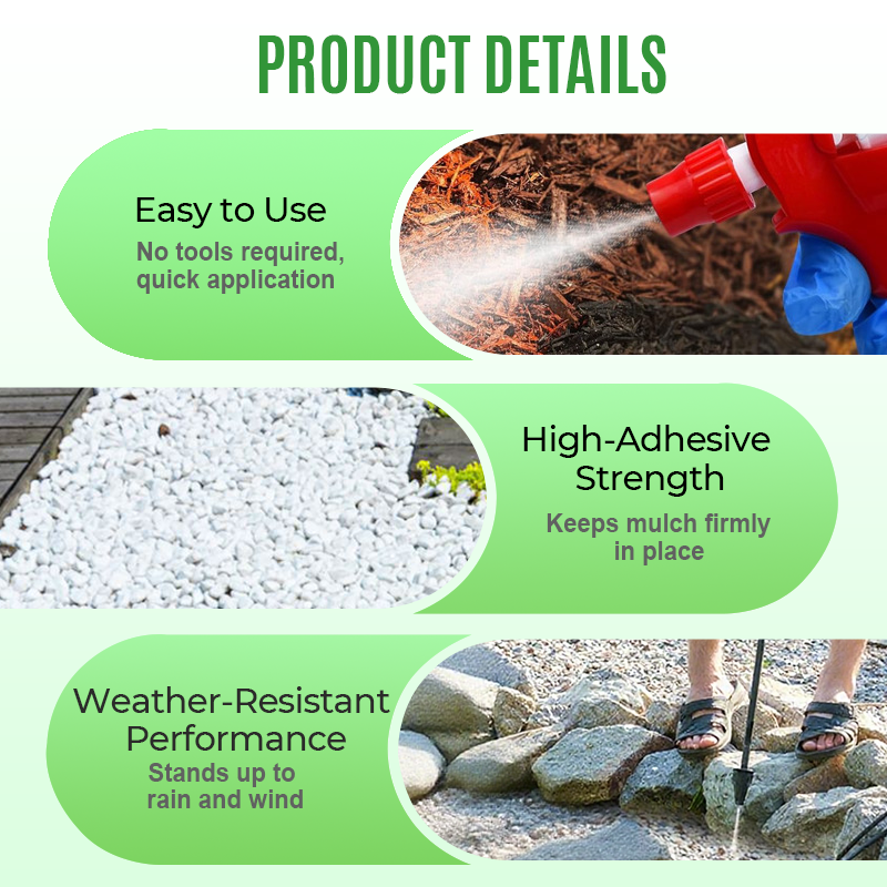 📢📢50% de réduction🏡Colle Paysage Ultra-Rapide – Adhésif Imperméable pour Paillis, Cailloux & Décorations Extérieures🌧️🏆