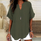 👕 50% DE RÉDUCTION! 🌸 Top Ample Uni à Manches Courtes – Tissu Léger, Coupe Décontractée & Polyvalent ✨