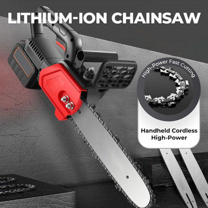 🪚Tronçonneuse sans fil Lithium-Ion — Moteur en cuivre pur | Coupe rapide, sans blocage | Sécurité anti-démarrage accidentel | Pare-copeaux | Polyvalente pour le jardinage, l'élagage et la coupe de bois de chauffage🔥