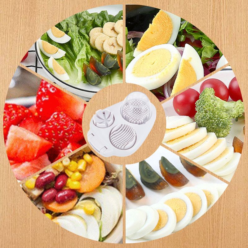 🥚PROMO LIMITÉE 50% DE RÉDUCTION !✨Coupe-Œufs 3 en 1 – Tranche, Coupe, Cube, Acier Inoxydable, Facile à Nettoyer⏱️