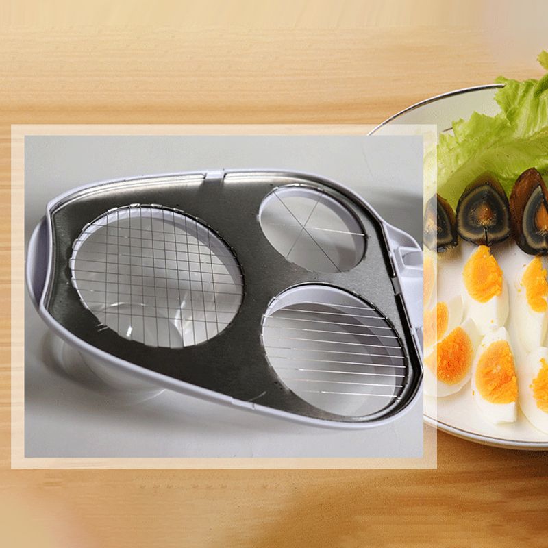 🥚PROMO LIMITÉE 50% DE RÉDUCTION !✨Coupe-Œufs 3 en 1 – Tranche, Coupe, Cube, Acier Inoxydable, Facile à Nettoyer⏱️