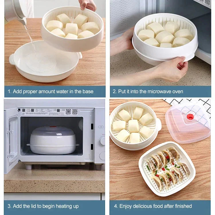Cuit-vapeur micro-ondes multifonctionnel et ustensile de cuisine isotherme