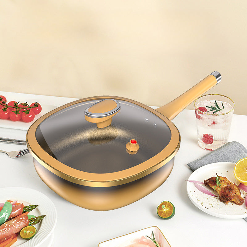 🔥50 % DE RÉDUCTION🍳✨Pot anti-adhésif en alliage de titane de 12 pouces avec couvercle🍲💫