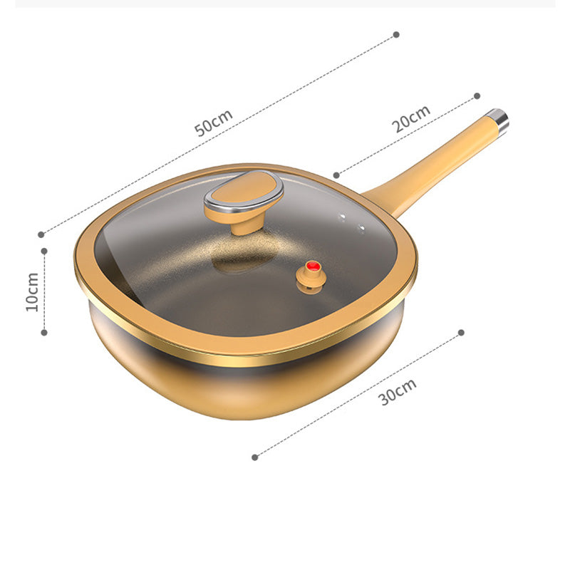 🔥50 % DE RÉDUCTION🍳✨Pot anti-adhésif en alliage de titane de 12 pouces avec couvercle🍲💫