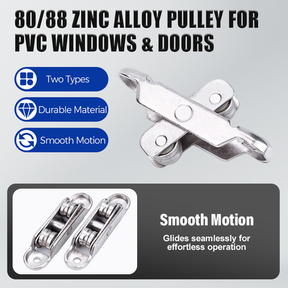 🎁Achetez-en 2 obtenez 1 GRATUIT!🔧Poulie en alliage de zinc 80/88 pour fenêtres et portes en PVC – Robuste et durable✨