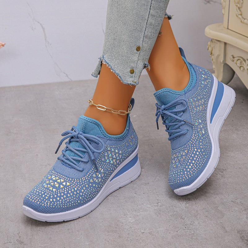💎Chaussures de Sport Orthopédiques pour Femme – Cuir Haut de Gamme, Strass Élégants & Soutien Postural Médical✨👟